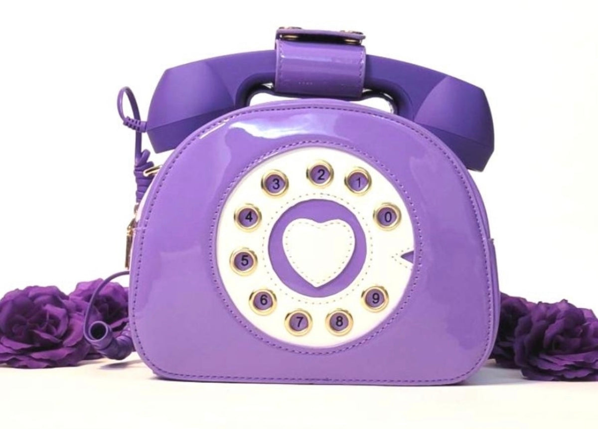 CUSTOM Purple Rotary Phone Bag