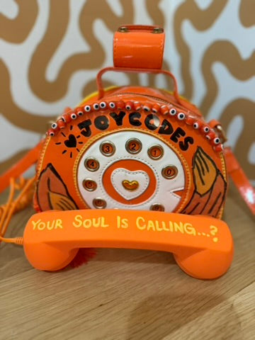 Orange JoyCodes Rotary Phone Messenger Bag