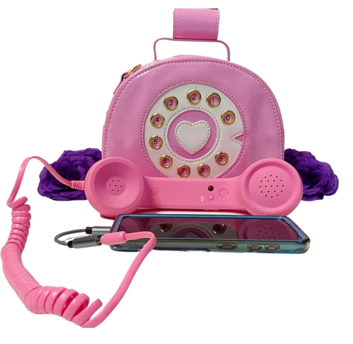 CUSTOM Pink Rotary Phone Bag