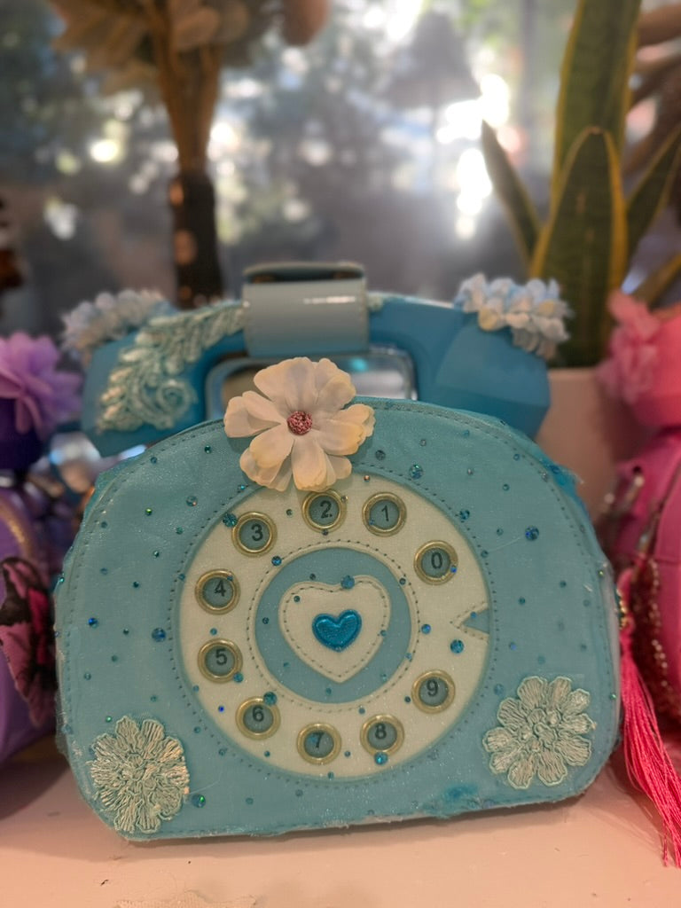 Blue Belle Rotary Phone Bag