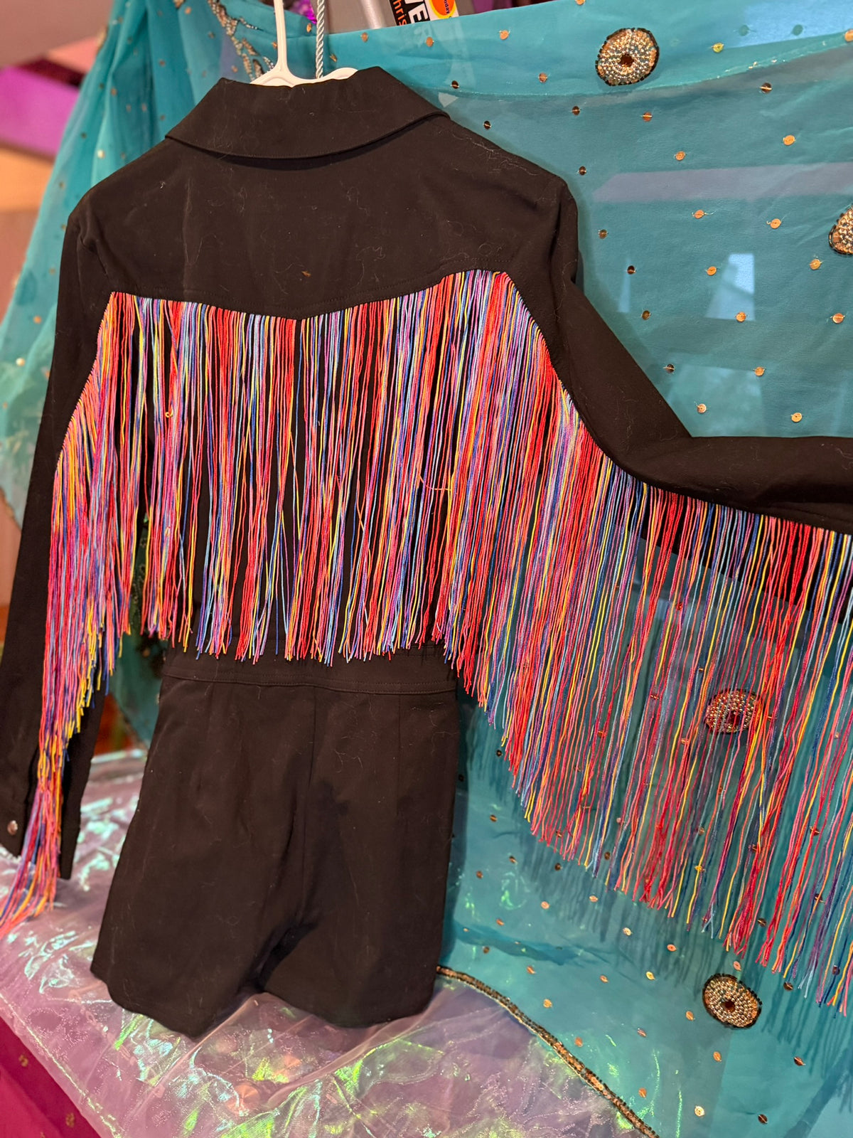 Rainbow Fringe Shortall Jumpsuit