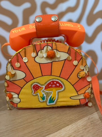 Orange JoyCodes Rotary Phone Messenger Bag