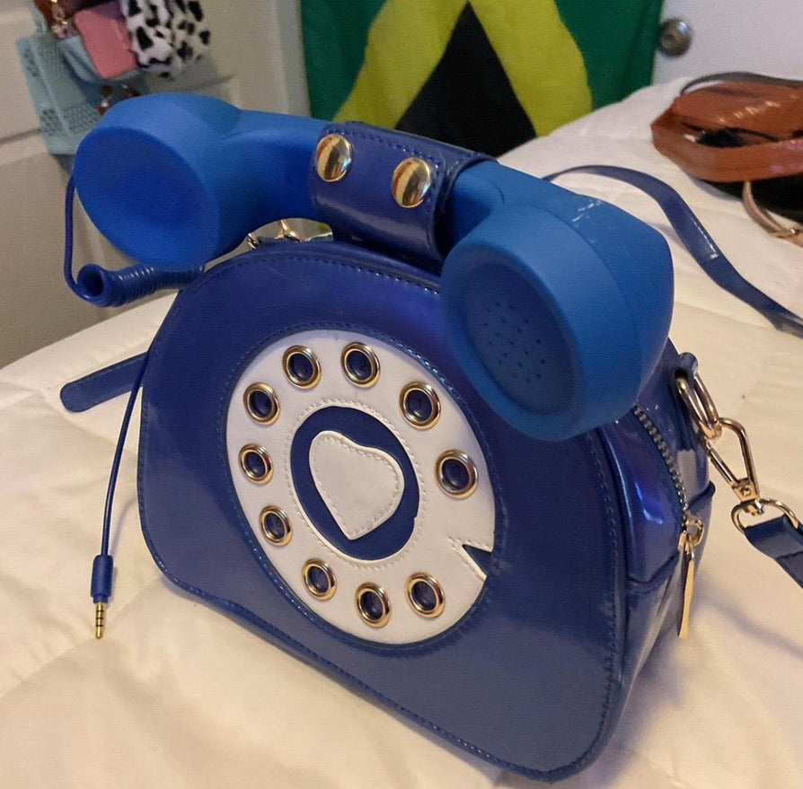 CUSTOM Royal Blue Rotary Phone Bag
