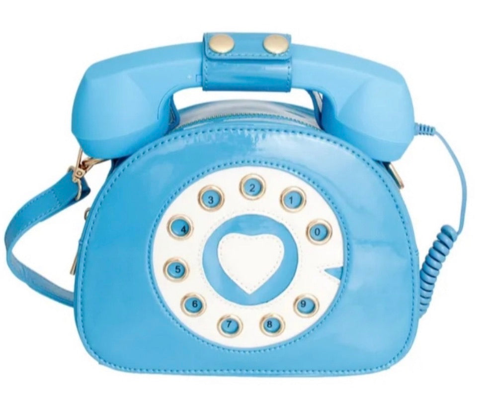 CUSTOM Baby Blue Rotary Phone Bag