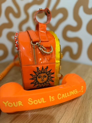 Orange JoyCodes Rotary Phone Messenger Bag