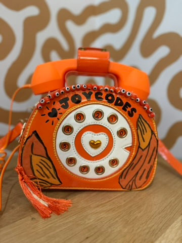 Orange JoyCodes Rotary Phone Messenger Bag