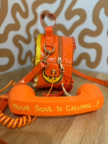 Orange JoyCodes Rotary Phone Messenger Bag