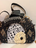 Black Rotary Phone Messenger Bag
