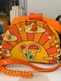 Orange Rotary Phone Messenger Bag